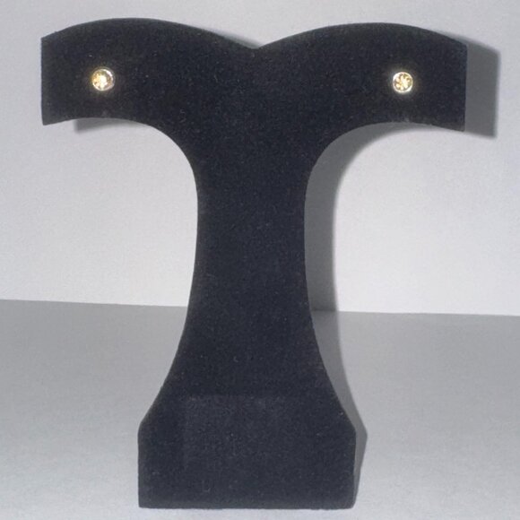 5 Mm Round Topaz Yellow Cz And Sterling Post Earrings - Picture 1 of 15